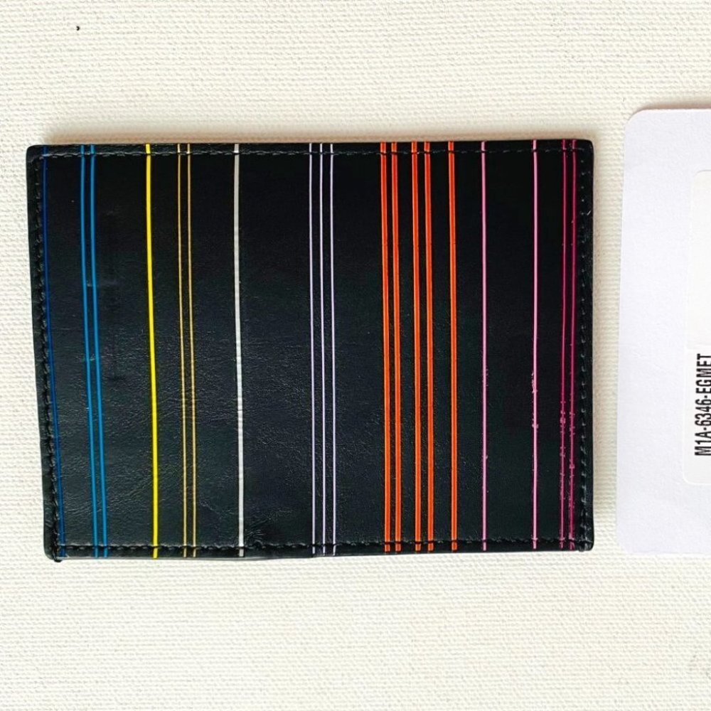 Paul Smith Italy Leather Striped Card Holder